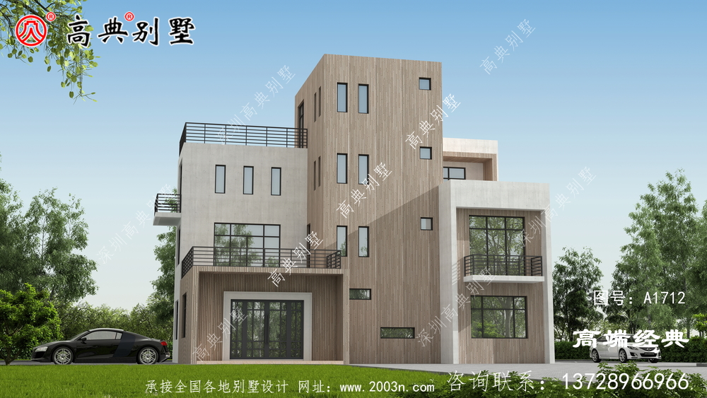 安徽省宁国市农村四层平屋顶楼房户型方案设计，外观挺大气，50万左右